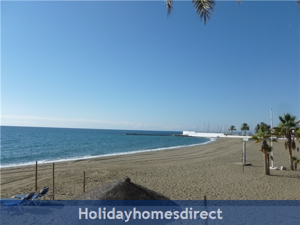 beach right in front and Marbella Marina
